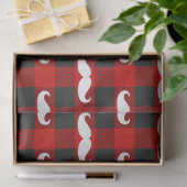 Witte snor Buffalo Plaid zwart en rood Tissuepapier (Geschenk)