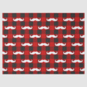 Witte snor Buffalo Plaid zwart en rood Tissuepapier (Voorkant)