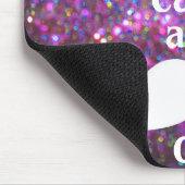 Witte snor met Paarse en roze mug Muismat (Hoek)