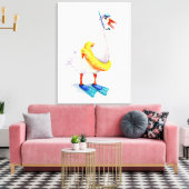 Witte snorkelende gans canvas afdruk (Insitu (Woonkamer))