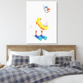 Witte snorkelende gans canvas afdruk (Insitu (Slaapkamer))