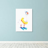 Witte snorkelende gans canvas afdruk (Insitu (Houten vloer))