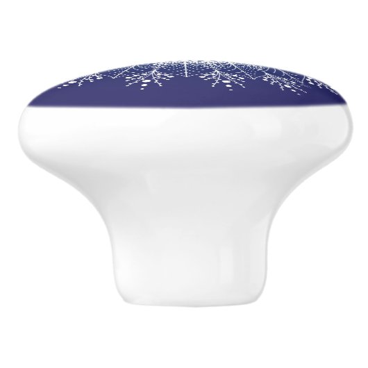  witte Snowflake Mandala Blue Ceramic Knob. Keramische Knop (Zijkant)