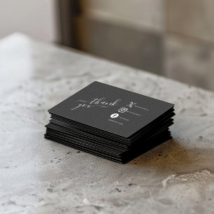 Witte social media iconen dank u korting informatiekaartje