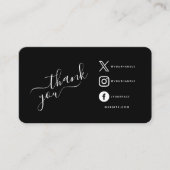 Witte social media iconen dank u korting informatiekaartje (Voorkant)