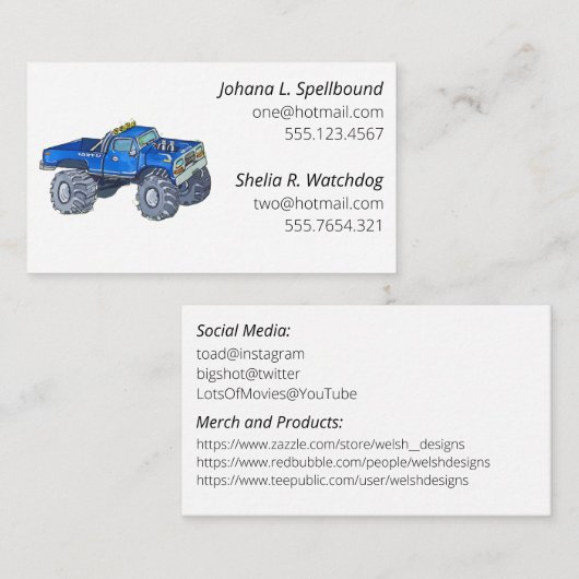 Witte sociale introductie visitekaartje - pick-up (Voorkant / Achterkant)