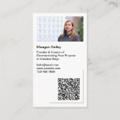 Witte Sociale Media Foto QR Code Visitekaartje (Achterkant)