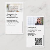 Witte Sociale Media Foto QR Code Visitekaartje (Voorkant / Achterkant)