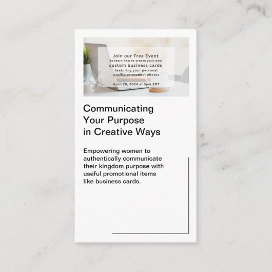 Witte Sociale Media Foto QR Code Visitekaartje (Voorkant)