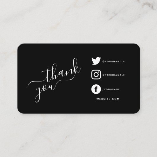 Witte sociale mediacictogrammen qrcode bedankt voo informatiekaartje (Voorkant)