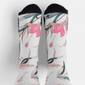 Witte sokken met een bloemendesign met roze bloeme (Top)