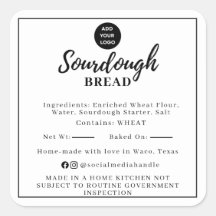 Witte Sourdough Ingrediënten Cottage Wet Sticker