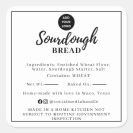 Witte Sourdough Ingrediënten Cottage Wet Sticker