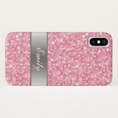 Witte Sparen en Roze Glitter Case-Mate iPhone Case (Achterkant (horizontaal))