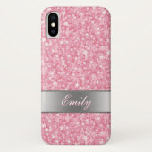 Witte Sparen en Roze Glitter Case-Mate iPhone Case (Achterkant)