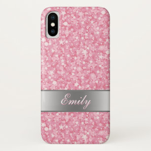 Witte Sparen en Roze Glitter Case-Mate iPhone Case