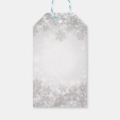 Witte Sparkle Sneeuwvlokken Winter Wonderland Brui Cadeaulabel (Achterkant)
