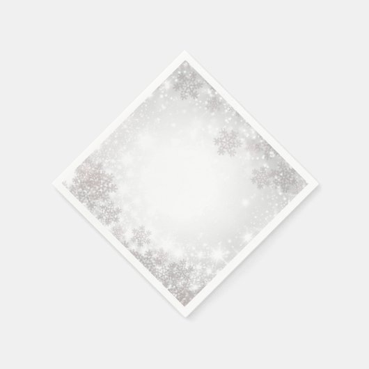 Witte Sparkle Sneeuwvlokken Winter Wonderland Brui Servet (Hoek)