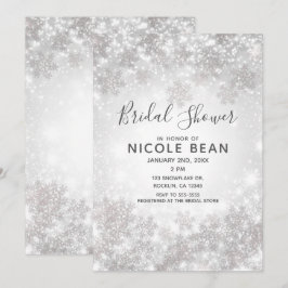 Witte Sparkle Winter Wonderland Bruidsfeestje Kaart