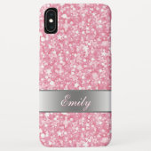 Witte sparren en roze glitterpatroon Case-Mate iPhone case (Achterkant)