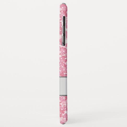 Witte sparren en roze glitterpatroon Case-Mate iPhone case (Achterkant/links)