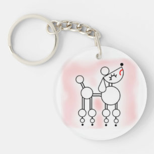 Witte Speelgoed Poodle AcrylSleutelhanger Sleutelhanger