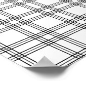 witte speldenartan met zwarte lijnen poster (Hoek)