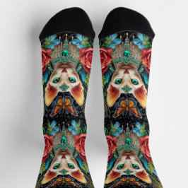 Witte Sphynx Cat Crew Sokken