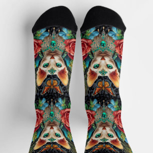 Witte Sphynx Cat Crew Sokken