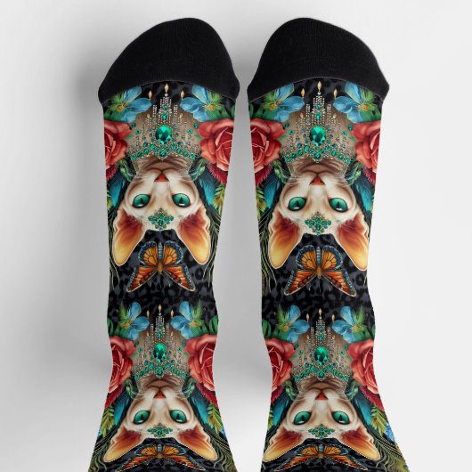 Witte Sphynx Cat Crew Sokken (Top)