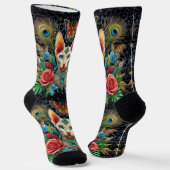 Witte Sphynx Cat Crew Sokken (Gebogen)