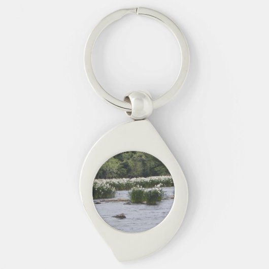 Witte Spiderlelie sleutelhanger  (Voorkant)