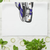 Witte spierauto cartoon - Kies achtergrondkleur Theedoek (Gevouwen)