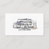 Witte spierauto cartoon - Kies achtergrondkleur Visitekaartje (Voorkant)