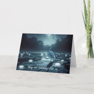 Witte spijt met water lelies sympathie kaart