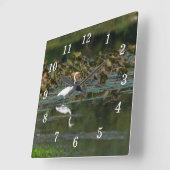 Witte spijt reflectie wandklok (Hoek)
