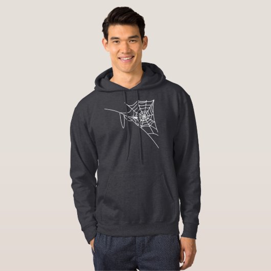 Witte spinnenweb en spin, Halloween Hoodie (Voorkant volledig)