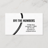 Witte spiraalnummers op grijze aangepaste foto visitekaartje (Achterkant)