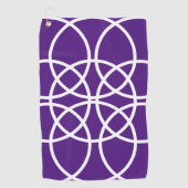 Witte spiraalvormige cirkels op Paarse Golfhanddoek (Voorkant)