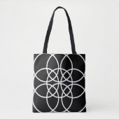 Witte spiraalvormige cirkels tote bag (Voorkant)