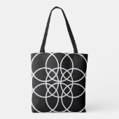 Witte spiraalvormige cirkels tote bag (Achterkant)