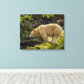 Witte Spirit Bear Canvas Afdruk (Insitu (Houten vloer))