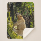 Witte Spirit Bear Sherpa Deken (Voorkant)