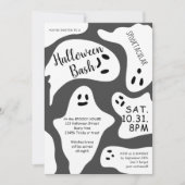Witte spoken grijze vorm Halloween bash Kaart (Voorkant)