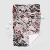 Witte sponsachtige textuur in zwarte rode vlekken golfhanddoek (Insitu)