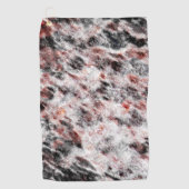 Witte sponsachtige textuur in zwarte rode vlekken golfhanddoek (Voorkant)