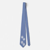 Witte Sport Mascotte Paw Prints op Lt. Blauw Stropdas (Voorkant)