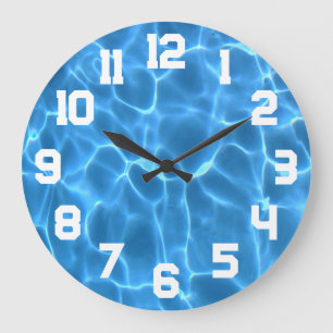 Witte sportnummers Aqua blauwe zwembad Grote Klok