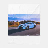 witte sportwagen Fleece Deken (Voorkant)