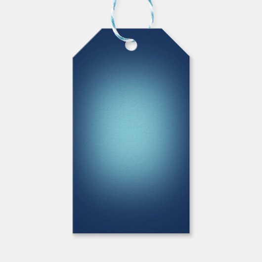 Witte spotlicht op blauw cadeaulabel (Voorkant)